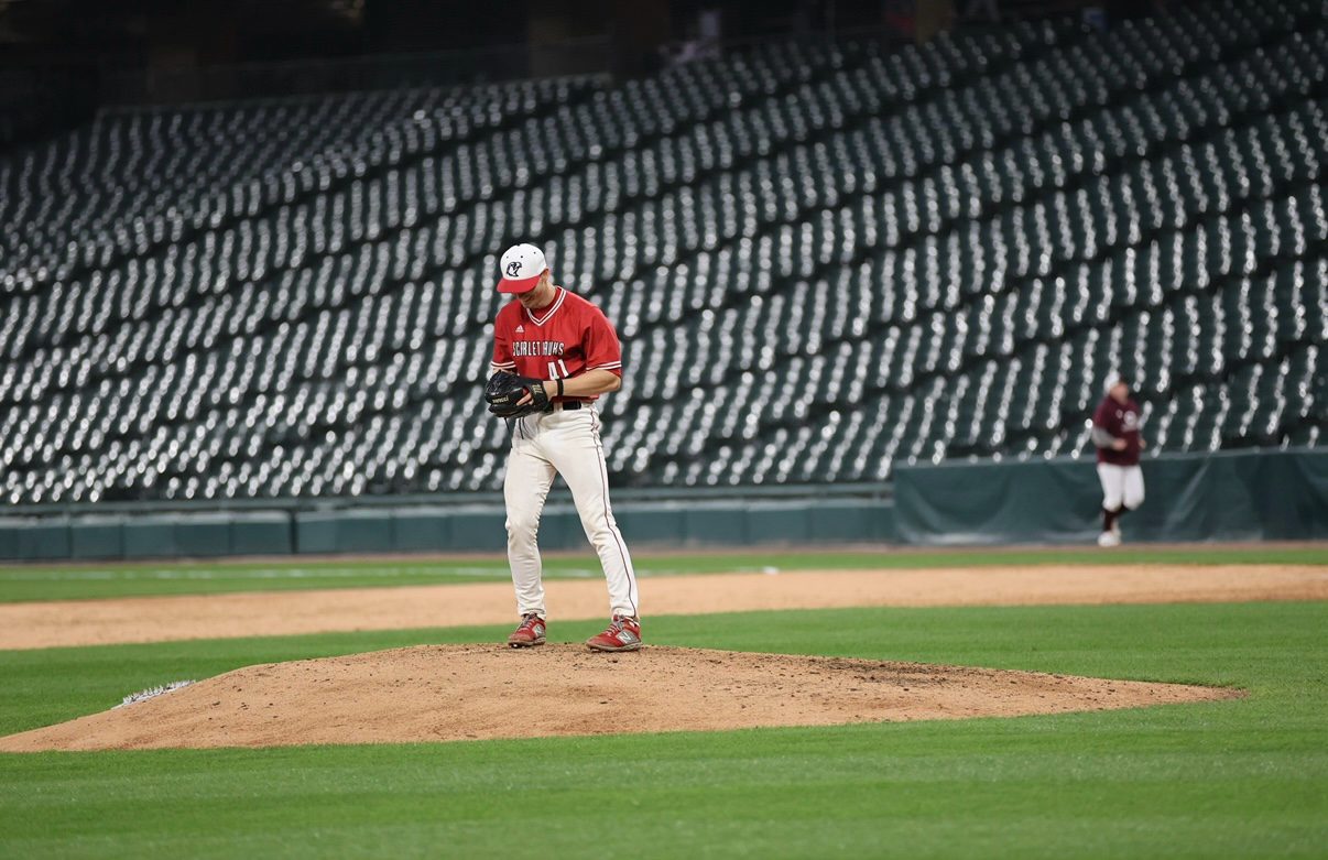 Ethan pitching for Illinois Tech at Rate Field against the University of Chicago